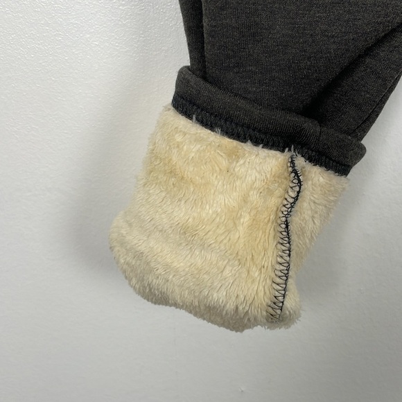 Fashion lined pants women's Small faux fur tapered sherpa ankle black pants - Picture 7 of 9